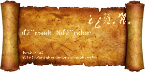 Érsek Nándor névjegykártya